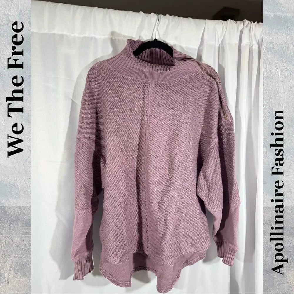 WE THE FREE ZIP THE SWEAT SWEATER IN LAVENDER LARGE NEW